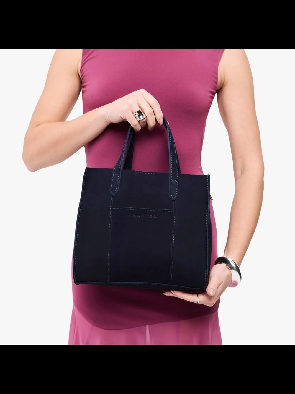 🔥Portland Leather Velvet Blue Classic Lola Crossbody Tote